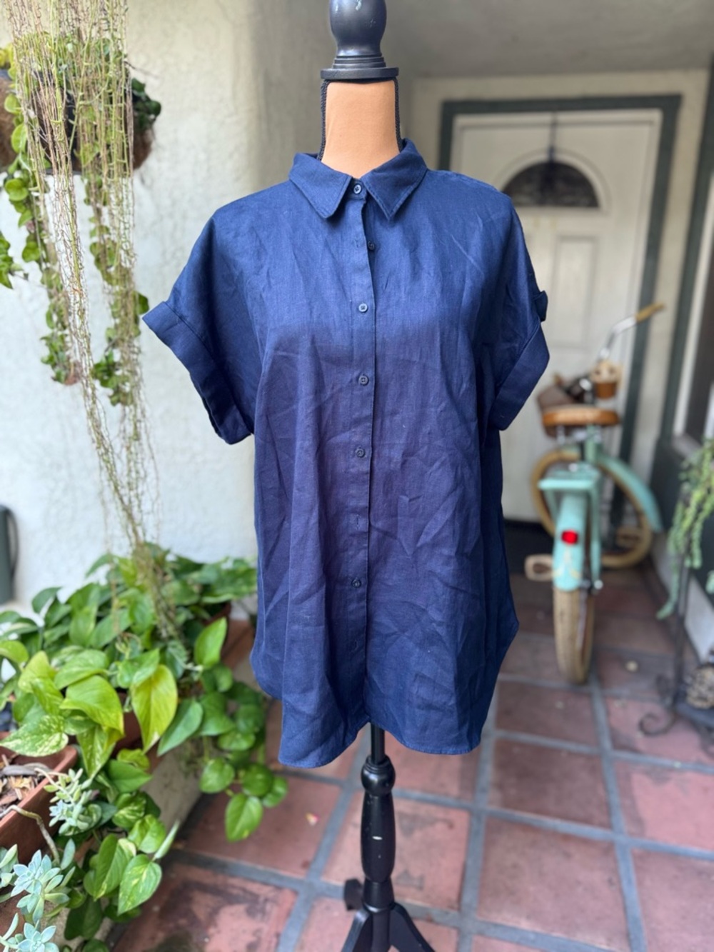 Lauren Polo Ralph Lauren Short Sleeve Linen Button-Up Shirt